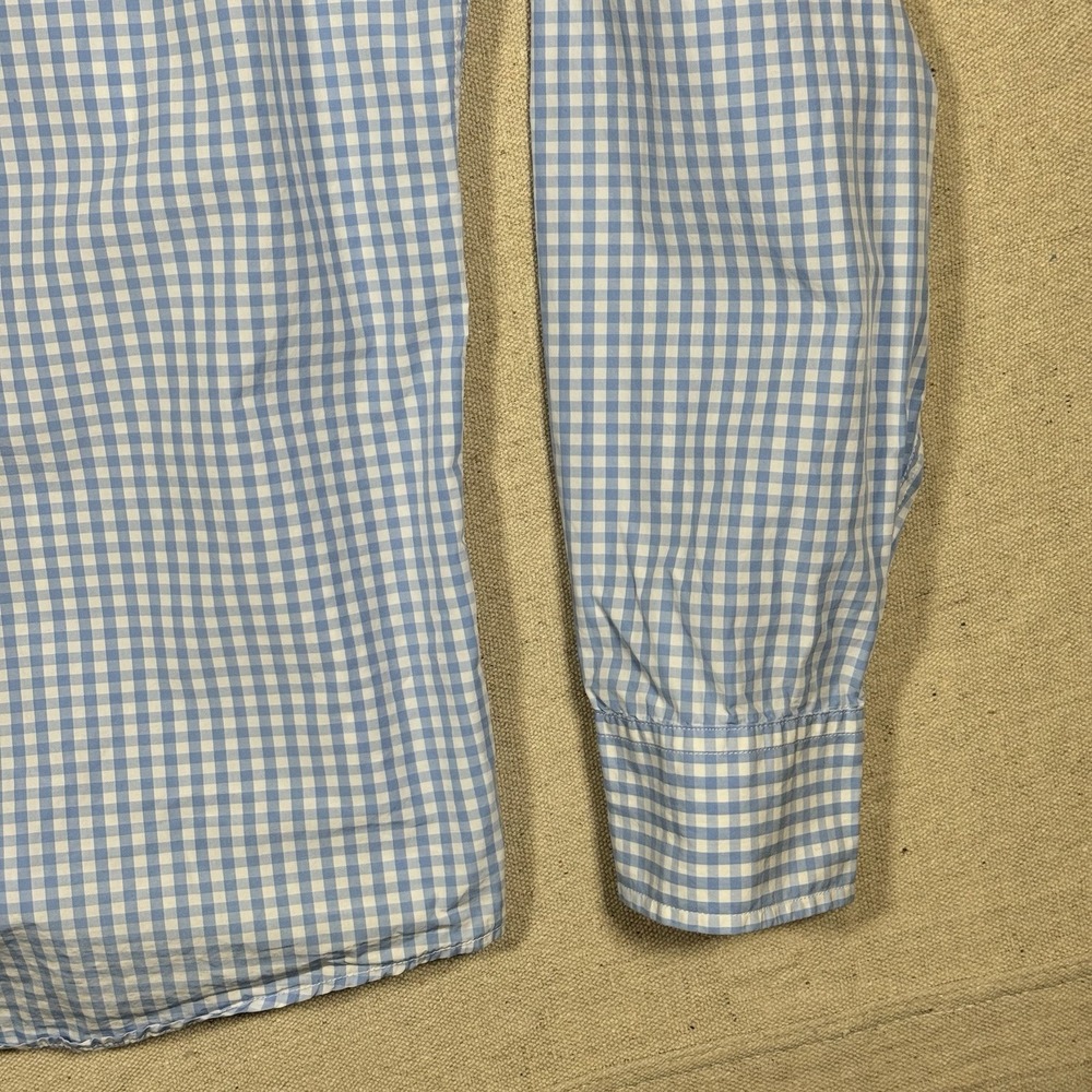 UNTUCKit Mens XL Blue White Gingham Check Button Up Shirt Long Sleeve Cotton - Picture 11 of 11